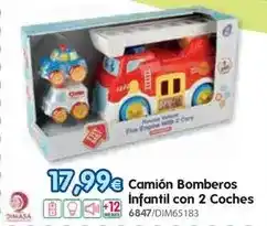 Don Dino Camión bomberos infantil con 2 coches oferta