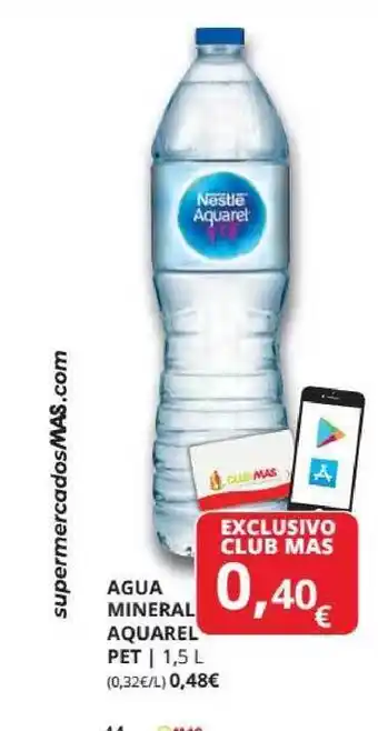 Supermercados MAS Agua Mineral Aquarel 1,5L oferta