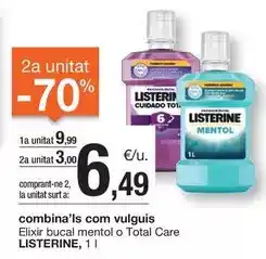 BonpreuEsclat Listerine - elixir bucal mentol o total care oferta