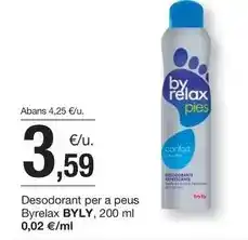 BonpreuEsclat Byrelax - desodorant per a peus oferta