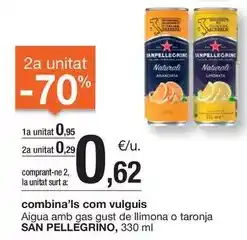 BonpreuEsclat San pellegrino - aigua amb gas gust de llimona o taronja oferta