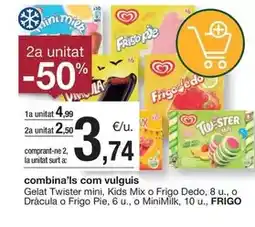 BonpreuEsclat Frigo - gelat twister mini, kids mix o dedo, 8 u., o dracula o pie, 6 u., o minimilk, 10 u oferta