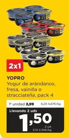 Alimerka Yopro - yogur de arandanos, fresa, vainilla o stracciatella oferta