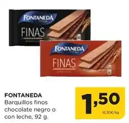 Alimerka Fontaneda - barquillos finos chocolate negro o con leche oferta