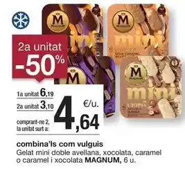 BonpreuEsclat Magnum - gelat mini doble avellana, xocolata, caramel o caramel i xocolata oferta