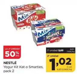 Alimerka Nestlé - yogur kit kat o smarties oferta