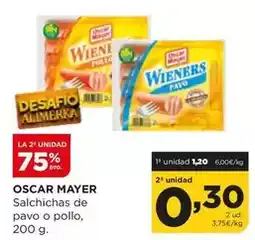 Alimerka Oscar mayer - salchichas de pavo o pollo oferta