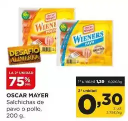 Alimerka Oscar mayer - salchichas de pavo o pollo oferta