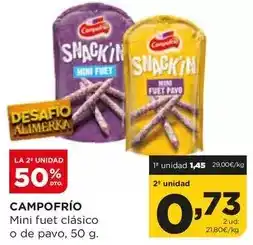 Alimerka Campofrío - mini fuet clasico o de pavo oferta