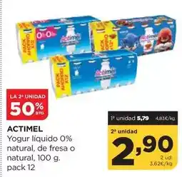 Alimerka Actimel - yogur líquido 0% natural, de fresa o natural oferta