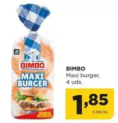 Alimerka Bimbo - maxi burger oferta
