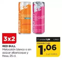 Alimerka Red bull - melocoton blanco o sin azucar albaricoque y fresa oferta