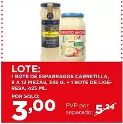 Alimerka Carretilla - 1 bote de esparragos, 8 a 12 piezas, + 1 bote de lige-resa oferta
