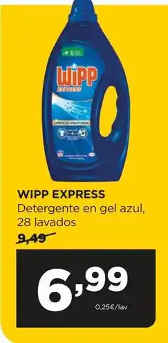 Alimerka Wipp express - detergente en gel azul, 28 lavados oferta