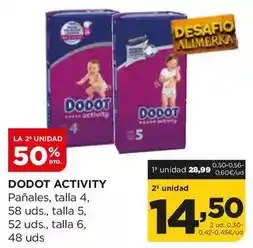 Alimerka Dodot - panales, talla 4, 58 uds., talla 5, 52 uds., talla 6, 48 uds oferta