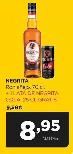 Alimerka Negrita - ron añejo + 1 lata de cola oferta