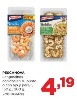 Alimerka Pescanova - langostinos cocidos en su punto o con ajo y perejil oferta