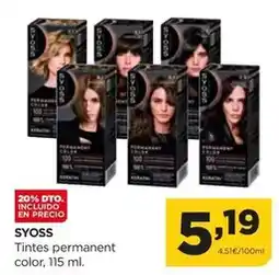 Alimerka Syoss - tintes permanent color oferta