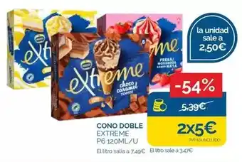 Cash Ecofamilia Extreme - cono doble p6 120ml/u oferta