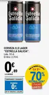 E.Leclerc Estrella galicia - cerveza 0,0 lager oferta