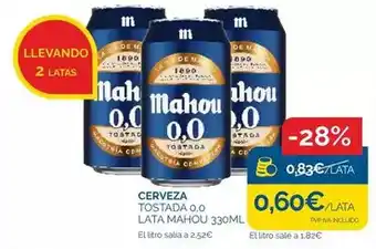 Cash Ecofamilia Mahou - cerveza tostada 0.0 oferta