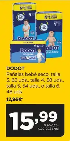 Alimerka Dodot - pañales bebé seco, talla oferta