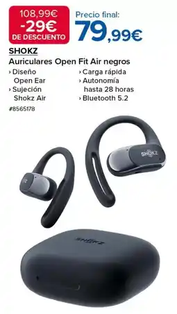 Costco Auriculares open fit air negros oferta