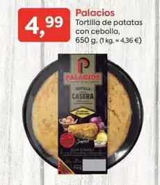 Suma Supermercados Palacios - tortilla de patatas con cebolla oferta