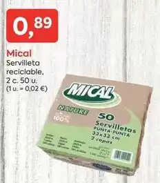 Suma Supermercados Mical - servilleta reciclable oferta