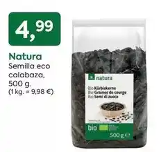 Suma Supermercados Natura - semilla eco calabaza oferta