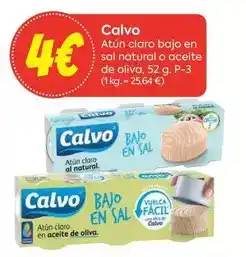 Suma Supermercados Calvo - atun claro bajo en sal natural o aceite de oliva oferta