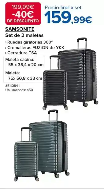 Costco Samsonite - set de 2 maletas oferta