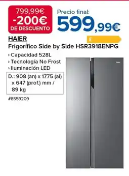 Costco Haier - frigorifico side by side hsr3918enpg oferta