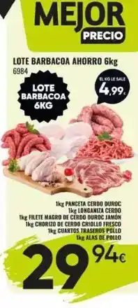 Family Cash Lote barbacoa ahorro 6kg oferta
