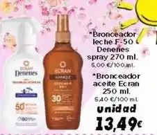 Supermercados Piedra Denenes - bronceador leche f-50 spray 270 ml oferta