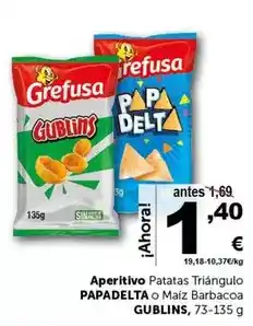 Masymas Grefusa - aperitivo patatas triángulo papadelta o maiz barbacoa oferta