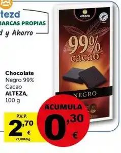 Masymas Alteza - chocolate negro 99% cacao oferta