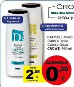 Masymas Crowe - champu cabello rubio o detox cabello graso oferta