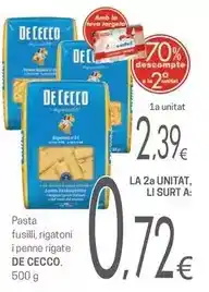 Valvi Supermercats De cecco - pasta fusilli oferta