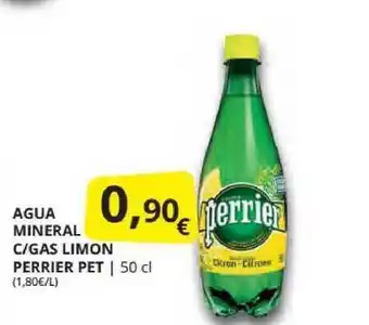 Supermercados MAS Agua Mineral C-gas Limon Perrier Pet 50cl oferta