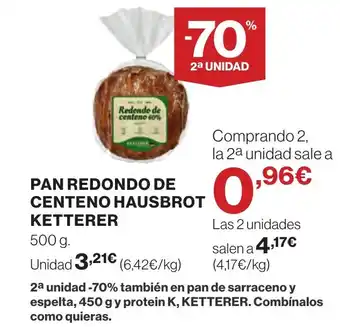 Supercor Pan redondo de centeno hausbrot ketterer oferta