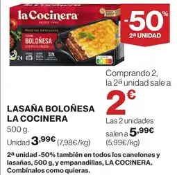 Supercor LA COCINERA Lasaña boloñesa oferta