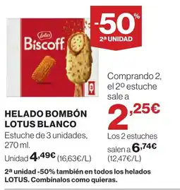 Supercor LOTUS Helado bombón blanco oferta