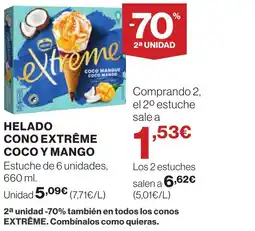 Supercor Helado cono extrême coco y mango oferta