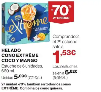 Supercor Helado cono extrême coco y mango oferta
