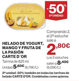 Supercor CARTE D'OR Helado de yogurt, mango y fruta de la pasión oferta