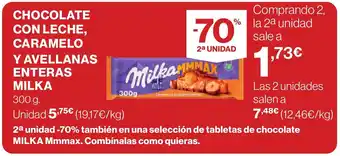 Supercor MILKA Chocolate con leche, caramelo y avellanas enteras oferta