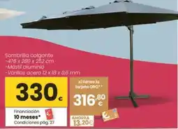 Eroski Sombrilla colgante oferta