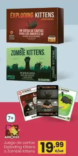 Eroski Asmodee - juego de cartas exploding kittens o zombie kittens oferta