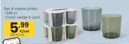 Eroski Set 4 vasos pinta oferta